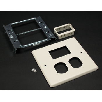 4047 Two-Gang Cover and Ortronics Series II Mini Adapter Fitting