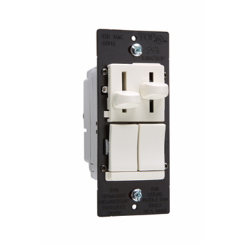 LS Series Dual Fan Speed Control/Dimmer, White