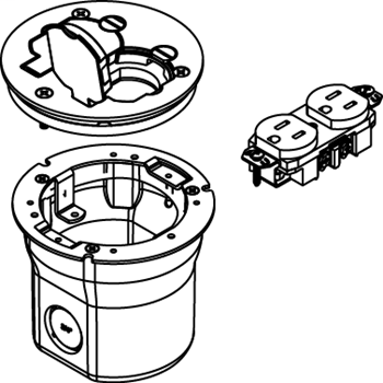 862DB Series PVC Floor Box Assembly for Wood or Concrete Floors