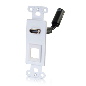 RapidRun® HDMI® Decora Style Wall Plate Transmitter with One Keystone - White