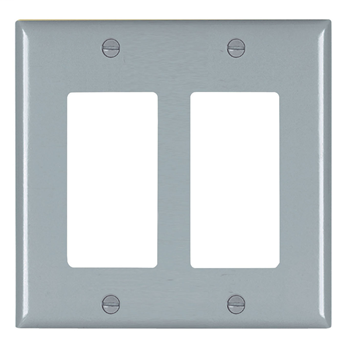 Wattstopper TP262-GRY 2-Gang 2-Decorator Gray Nylon Standard Unbreakable Wallplate Wattstopper TP262-GRY 2-Gang 2-Decorator Gray Nylon Standard Unbreakable Wallplate