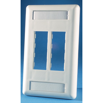 Product image for Ortronics OR-40300546 69.85 x 7.62 x 114.3 mm 4-Port 1-Gang Fog White/Textured Thermoplastic Data Communication Face Plate