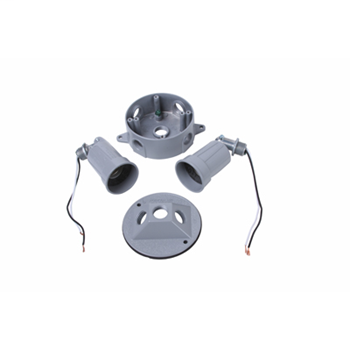 Weatherproof Dual Floodlight Kit, Gray