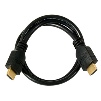 Product image for On-Q AC2M00-BK 2.29 Foot 30 AWG 1-Pair Black Copper High Speed HDMI Connector Cable and Ethernet