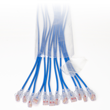 3ft EZ Patch™ Flat Pack Reduced Diameter Cat6a, (24 Pack) - Blue
