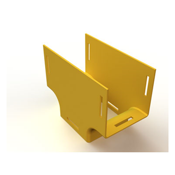 Mighty Mo Fiber Raceway, Vertical Tee 4" x 4" to 4" x 4", yellow