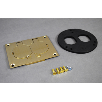 Product image for Wiremold S125B 4-11/64 x 3-9/64" Duplex Brass Power Cover Plate