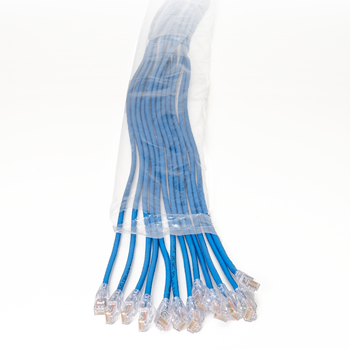 3ft EZ Patch™ Flat Pack TechChoice Cat6a, (12 Pack) - Blue
