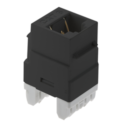 Product image for On-Q WP3460-BK 1-Port RJ45 Category 6 Black Plastic Snap-In Keystone Connector