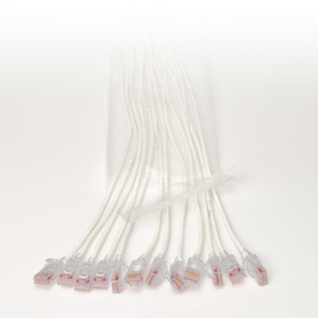 3ft EZ Patch™ Flat Pack Reduced Diameter Cat6a, (24 Pack) - White