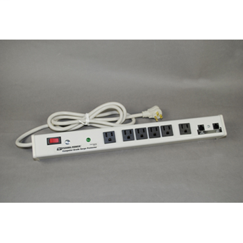 Plug-In Outlet Center Unit / 120V/15A / 6 O/L / Lighted Switch / 15' cord / Network Protector / Computer-Grade Surge Protectors