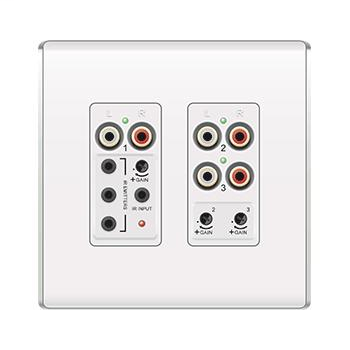 Product image for On-Q AU1011-WH White Flush Mount Audio System Triple Source Input