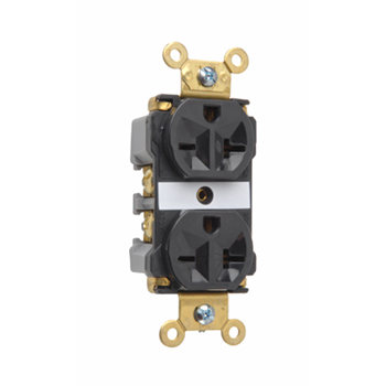 Industrial Extra Heavy-Duty Spec Grade Receptacles, Back & Side Wire, 20A, 250V, Black