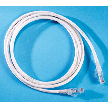 Modular patch cord, Cat 5e, four-pair, AWG stranded, PVC, length 3', white
