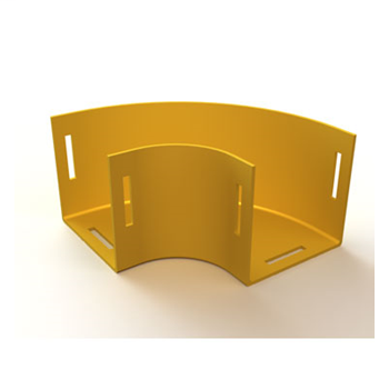 Mighty Mo Fiber Raceway, Horizontal Elbow 90deg, 12" x 4", yellow