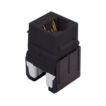 Cat 6a Quick Connect RJ45 Keystone Insert, Black