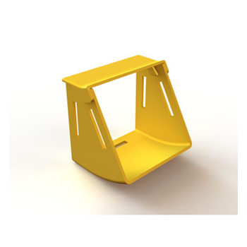 Mighty Mo Fiber Raceway, Vertical Elbow with cover, 30deg up, 8" x 4", yellow