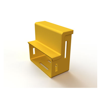Mighty Mo Fiber Raceway, Reducer with cover, 12" x 4" to 8" x 4", yellow