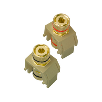 Product image for Pass & Seymour WP3457-IV Ivory Plastic Audio Keystone Binding Post Connector