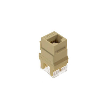 Product image for On-Q WP3450-IV 1-Port RJ45 Category 5E Ivory Plastic Snap-In Keystone Connector