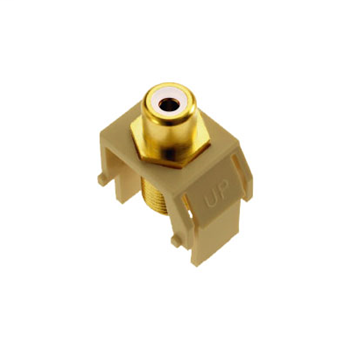 Product image for Pass & Seymour WP3461-IV Ivory Plastic RCA to F-Connector Audio/Video Keystone Insert