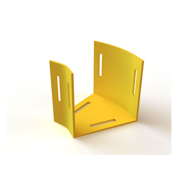 Mighty Mo Fiber Raceway, Horizontal Elbow 30deg, 2" x 2", yellow