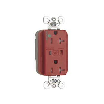 PlugTail® Hospital Grade Tamper-Resistant Surge Protective Duplex Receptacle, Red