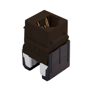 Cat 6a Quick Connect RJ45 Keystone Insert, Brown