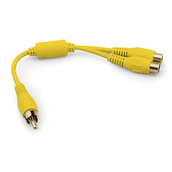 Product image for Pass & Seymour CM1015 On-Q Y-Video Patch Cable, 1 RCA Male to 2 RCA Female - Yellow