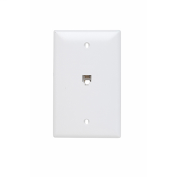 TPTE1W - 1-Gang Pre-configured Wall Plate with One RJ11 Telephone Jack, White