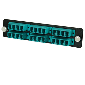 Q-Series™ 24-Strand, LC Quad, PB Insert, MM, Aqua LC Adapter Panel