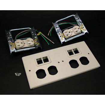 4047 Four-Gang Cover With Two TracJack Mini Adapters