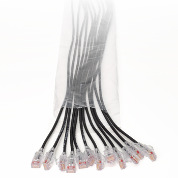 3ft EZ Patch™ Flat Pack Reduced Diameter Cat6a, (24 Pack) - Black