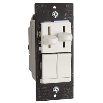 LS TradeMaster® Single-Pole/3-Way Preset Dimmer w/ Single-Pole/3-Way, 3-Speed De-Hummer Fan Control, Light Almond