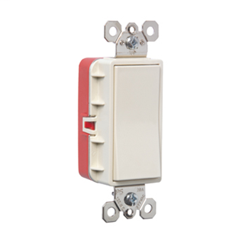 PlugTail® Single Pole 20 Amp Decorator Switch, Light Almond