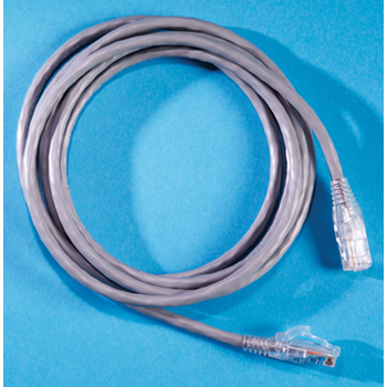 Modular patch cord, Cat 5e, four-pair, AWG stranded, PVC, length 3', gray
