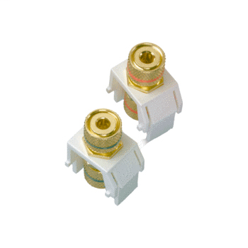 Product image for On-Q WP3457-WH White Plastic Audio Keystone Binding Post Connector