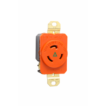 Pass & Seymour IGL520-R 20 Amp 125 VAC 2-Pole 3-Wire NEMA L5-20R Orange Nylon Single Isolated Ground Receptacle Pass & Seymour IGL520-R 20 Amp 125 VAC 2-Pole 3-Wire NEMA L5-20R Orange Nylon Single Isolated Ground Receptacle