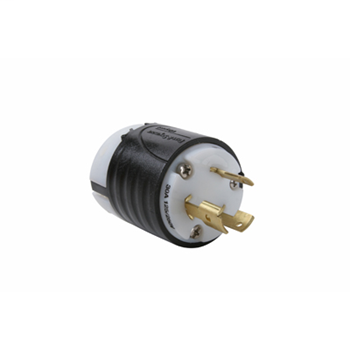 30 Amp Non-NEMA 3 Wire Plug - Black Back, White Front Body 3331SS