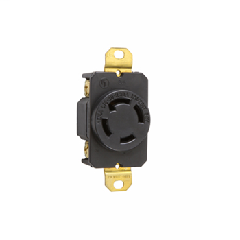 Pass & Seymour L1830-R 30 Amp 120/208 VAC 3-Phase 4-Pole 4-Wire NEMA L18-30R Impact-Resistant Nylon Locking Single Receptacle Pass & Seymour L1830-R 30 Amp 120/208 VAC 3-Phase 4-Pole 4-Wire NEMA L18-30R Impact-Resistant Nylon Locking Single Receptacle