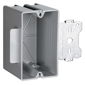 Pass & Seymour S1-18-S50 3-3/4 x 2-1/4 x 2-23/32" 18" 1-Gang Plastic Stud Bracket Box Pass & Seymour S1-18-S50 3-3/4 x 2-1/4 x 2-23/32" 18" 1-Gang Plastic Stud Bracket Box
