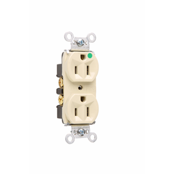 Pass & Seymour 8200-HI 15 Amp 125 VAC 2-Pole 3-Wire NEMA 5-15R Ivory Nylon Face PVC Back Body Compact Duplex Receptacle Pass & Seymour 8200-HI 15 Amp 125 VAC 2-Pole 3-Wire NEMA 5-15R Ivory Nylon Face PVC Back Body Compact Duplex Receptacle