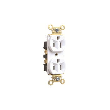 Heavy-Duty Spec Grade Receptacles, Back & Side Wire, 15A, 125V, White PS5262W