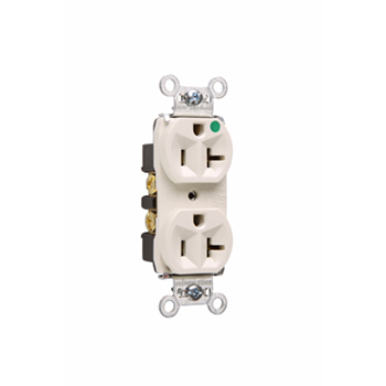 Pass & Seymour 8300-HLA 20 Amp 125 VAC 2-Pole 3-Wire NEMA 5-20R Light Almond Nylon Face PVC Back Body Compact Duplex Receptacle Pass & Seymour 8300-HLA 20 Amp 125 VAC 2-Pole 3-Wire NEMA 5-20R Light Almond Nylon Face PVC Back Body Compact Duplex Receptacle
