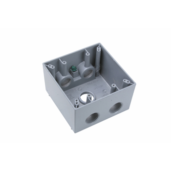 Weatherproof Two Gang Box, Gray WPBD352
