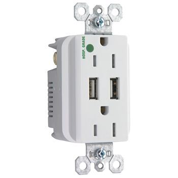 Product image for P&S TR8200HUSBW DUP REC 15A TR HG W