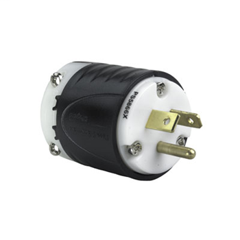 Pass & Seymour PS5866-X 20 Amp 277 VAC 2-Pole 3-Wire NEMA 7-20P Black and White Nylon Angled Polarized Straight Blade Plug Pass & Seymour PS5866-X 20 Amp 277 VAC 2-Pole 3-Wire NEMA 7-20P Black and White Nylon Angled Polarized Straight Blade Plug
