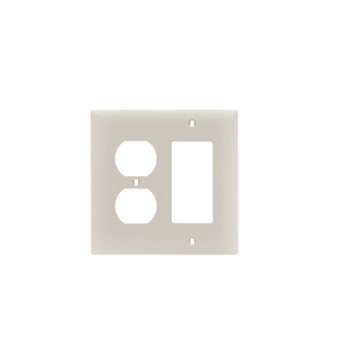 Pass & Seymour TP826-LA 2-Gang 1-Duplex Receptacle 1-Decorator Light Almond Nylon Standard Combination Unbreakable Wallplate Pass & Seymour TP826-LA 2-Gang 1-Duplex Receptacle 1-Decorator Light Almond Nylon Standard Combination Unbreakable Wallplate