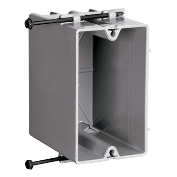 Pass & Seymour S1-22-RS 2-1/4 x 3-3/8 x 3-3/4 Inch 22.5 In Molded Thermoplastic 1-Gang Stud Outlet Box Pass & Seymour S1-22-RS 2-1/4 x 3-3/8 x 3-3/4 Inch 22.5 In Molded Thermoplastic 1-Gang Stud Outlet Box