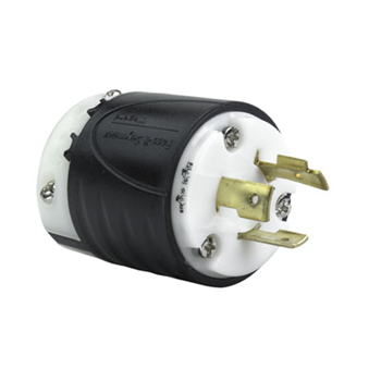 Pass & Seymour L720-P 20 Amp 277 VAC 2-Pole 3-Wire NEMA L7-20P Black and White Nylon Straight Locking Plug Pass & Seymour L720-P 20 Amp 277 VAC 2-Pole 3-Wire NEMA L7-20P Black and White Nylon Straight Locking Plug